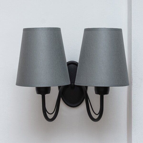 Aplica de perete MALBO 2xE27/15W/230V gri/negru