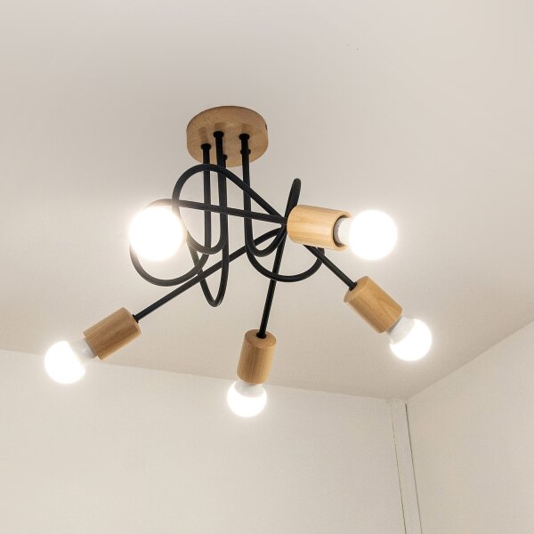 Lustră aplicată OXFORD 5xE27/15W/230V pin/negru