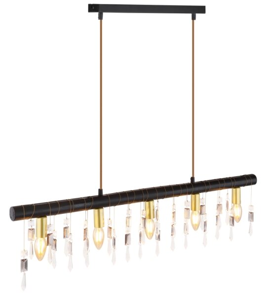 Globo 15532-5HB - Candelabru suspendat pe cablu KIRA, 5xE14/40W/230V, negru