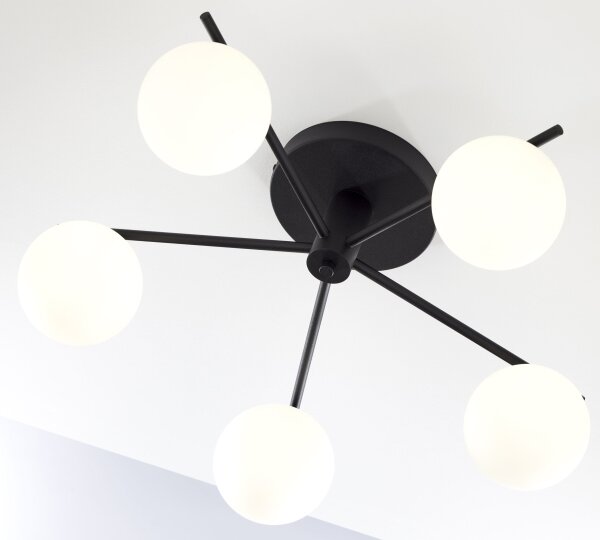 Jupiter 2049 - Lustră aplicată PRATO 5xG9/14W/230V negru/alb