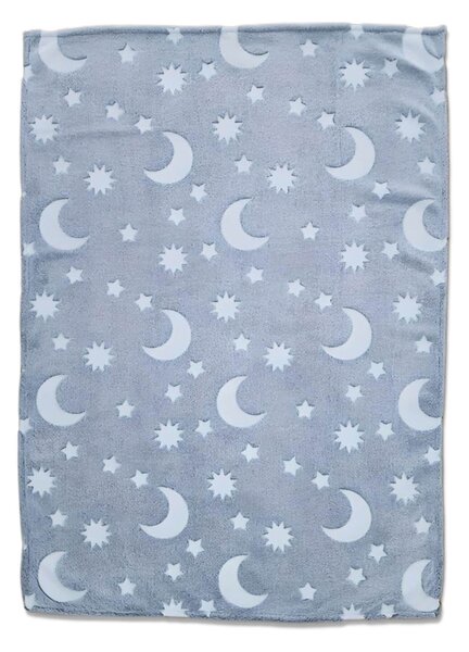 Paturica bebe pufoasa si fosforescenta Kidizi Moon and Stars 100x75 cm