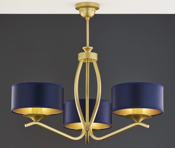 Jupiter 2113 - Lustră pe tijă KASZMIR 3xE27/15W/230V albastru/auriu