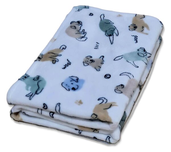 Paturica bebe pufoasa Kidizi Woof 100x75 cm