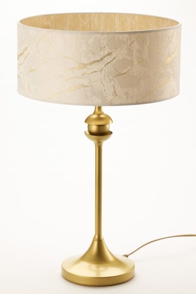 Jupiter 2112 - Lampă de masă KASZMIR 1xE27/15W/230V alb/auriu, decor marmură