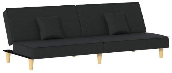 Canapea extensibilă, negru, material textil