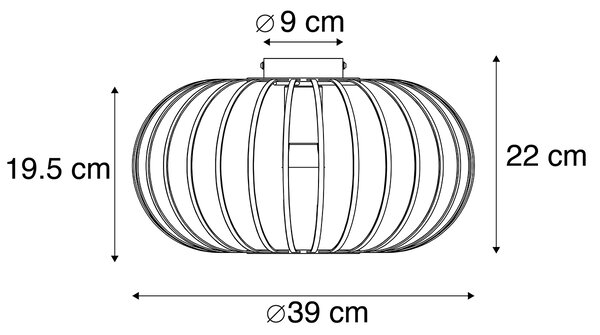 Plafoniera inteligentă neagră 39 cm inclusiv Wi-Fi G95 - Johanna
