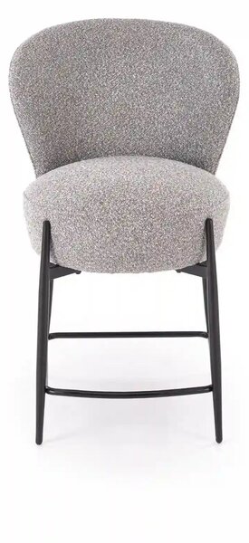 Scaun bar H126, gri/negru, stofa/metal, 57x61x95 cm