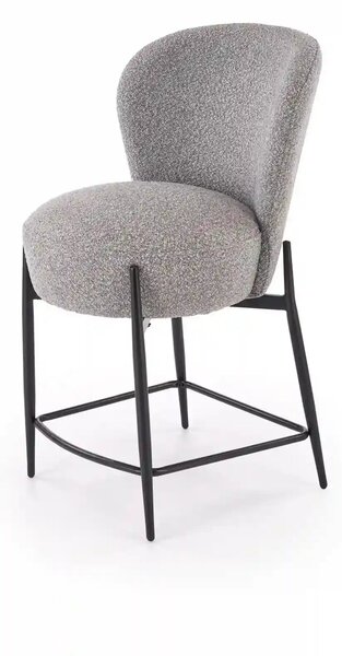 Scaun bar H126, gri/negru, stofa/metal, 57x61x95 cm