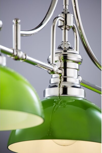 Jupiter 2072 - Lustră pe tijă PLATINO 3xE27/15W/230V verde/crom lucios
