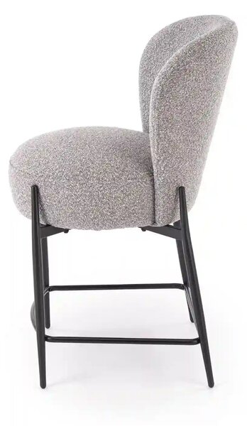 Scaun bar H126, gri/negru, stofa/metal, 57x61x95 cm