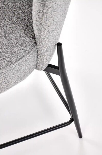 Scaun bar H126, gri/negru, stofa/metal, 57x61x95 cm