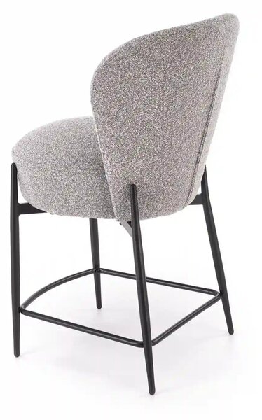 Scaun bar H126, gri/negru, stofa/metal, 57x61x95 cm