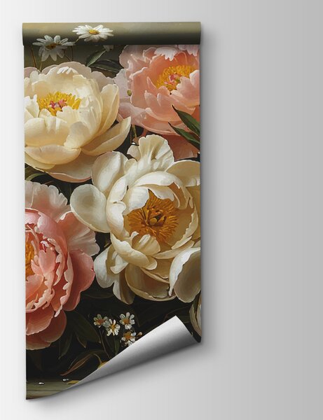 Fototapet Buchet de flori roz și albe, Fototapet natură, Fototapet populare, w01513 - Tapeko.ro