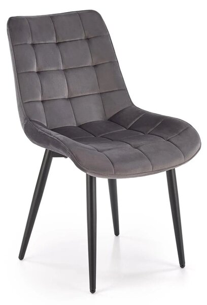 Scaun K580, gri - HLR 21, stofa catifelata/otel, 51x61x85 cm