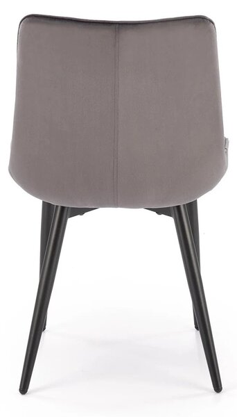Scaun K580, gri - HLR 21, stofa catifelata/otel, 51x61x85 cm