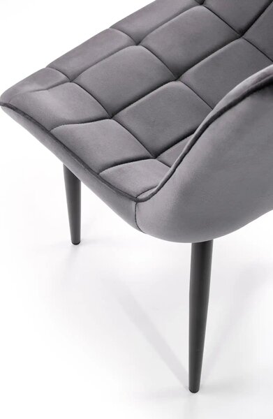 Scaun K580, gri - HLR 21, stofa catifelata/otel, 51x61x85 cm