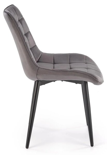Scaun K580, gri - HLR 21, stofa catifelata/otel, 51x61x85 cm