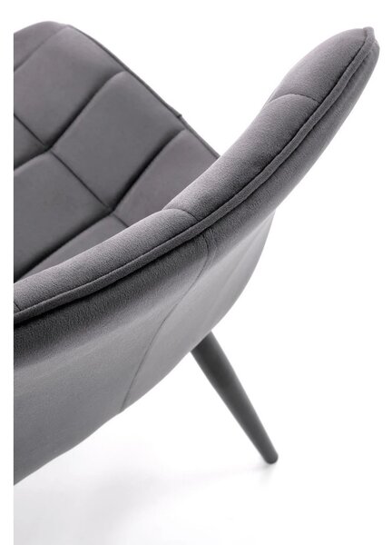 Scaun K580, gri - HLR 21, stofa catifelata/otel, 51x61x85 cm
