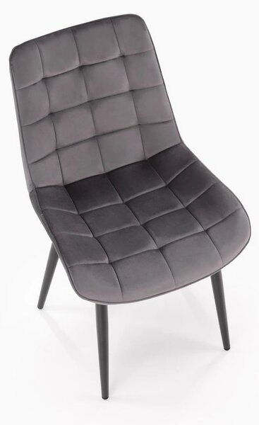 Scaun K580, gri - HLR 21, stofa catifelata/otel, 51x61x85 cm