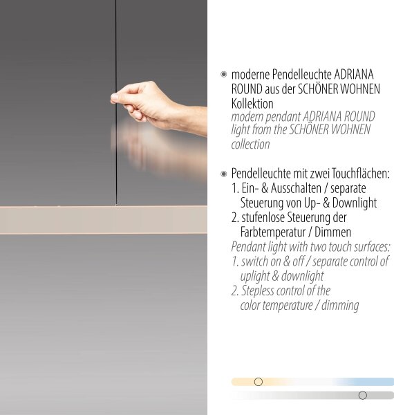 Schöner Wohnen 12577-39 - Lustră LED reglabilă pe cablu ADRIANA, 2xLED/24W/230V, gri