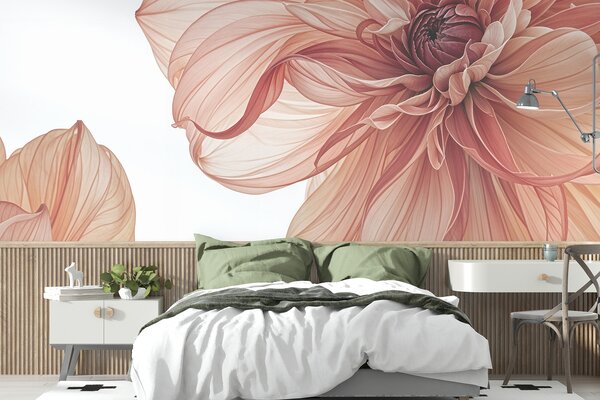 Fototapet Flori delicate în nuanțe delicate de piersică, Fototapet natură, Fototapet populare, w08257 - Tapeko.ro