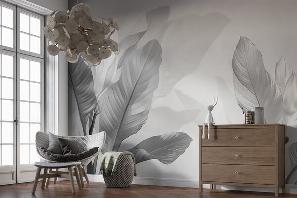 Fototapet Ilustrație botanică monocromă elegantă, Populare fototapet, Populare fototapet, w01068 - Muralas.ro