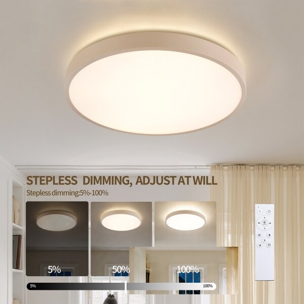 Brilagi - Corp de iluminat LED dimabil GLASS POOL DOUBLE LED/48W/230V 40 cm bej + telecomandă