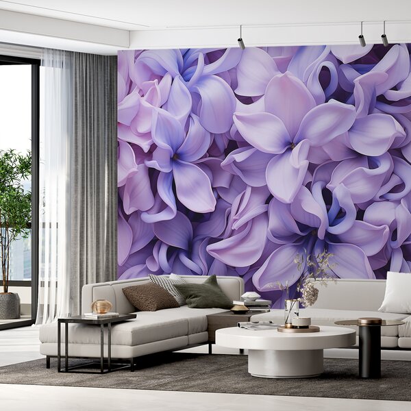 Tapet Flori de hiacint, de culoare albastru purpuriu, Fototapet Flori, w01556 : Uwalls.ro