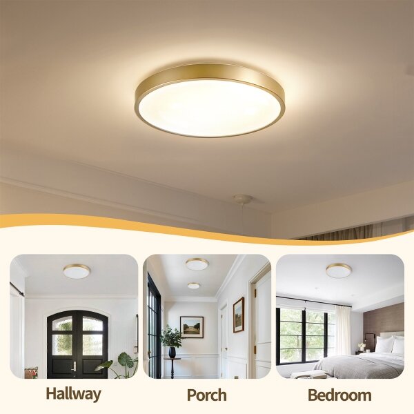 Brilagi - Lampă LED dimabilă GLASS POOL DOUBLE LED/48W/230V 40 cm aurie + telecomandă