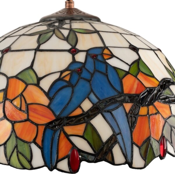 Brilagi - Lustru Tiffany din vitralii JUNGLE, cu lanț, 1x E27/60W/230V, diametru 40 cm