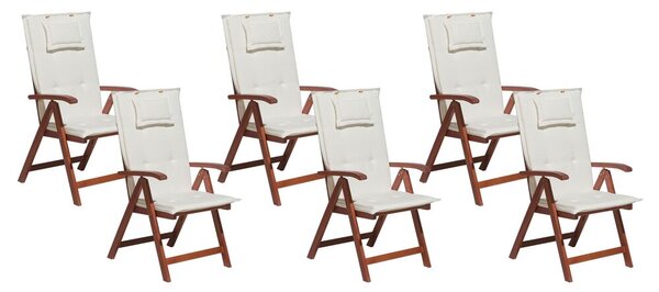Set 6 buc. scaune grădină TRATORIA (roșu închis + alb). Promo -21%