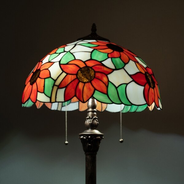 Brilagi - Lampă de podea Tiffany cu vitralii SUNFLOWER 2xE27/60W/230V