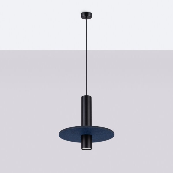 Sollux SL.1884 - Lampă suspendată PELTA pe cablu, 1xGU10/10W/230V, negru/albastru