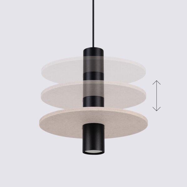 Sollux SL.1882 - Pendul pe cablu PELTA 1xGU10/10W/230V negru/crem