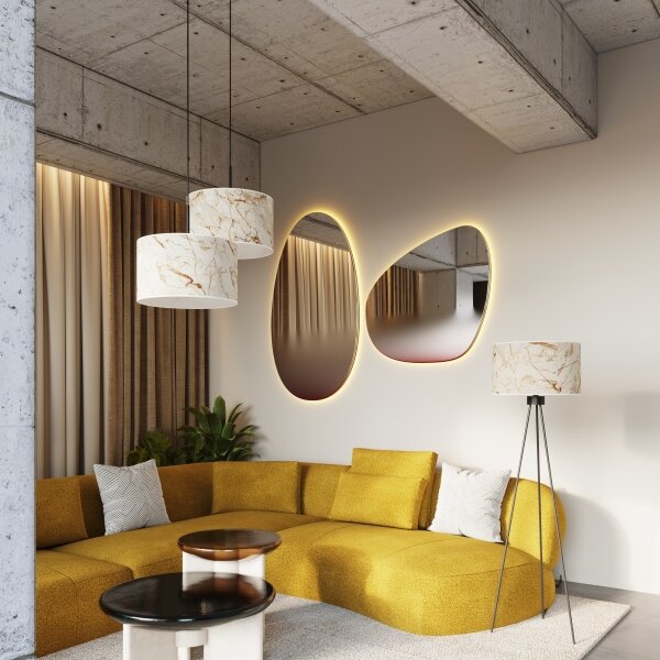Lampă de podea NEVIA Sollux SL.1854 1xE27/15W/230V marmură/bej