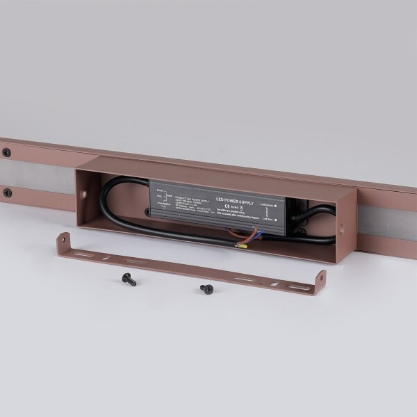 Brilagi - Aplica LED de exterior LUNA, 30 W, 230 V, 3000 K, IP65, 150 cm, maro, CRI 90