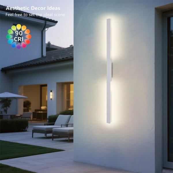 Brilagi - Aplică de perete LED pentru exterior LUNA LED/24W/230V 3000K IP65 100 cm albă CRI 90