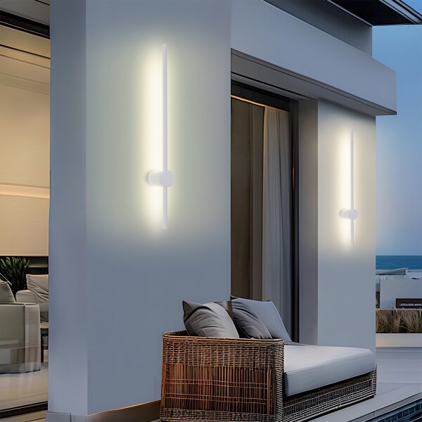 Brilagi AURA Aplică de perete LED pentru exterior, 12W, 230V, 3000K, IP54, 65 cm, alb, CRI 90