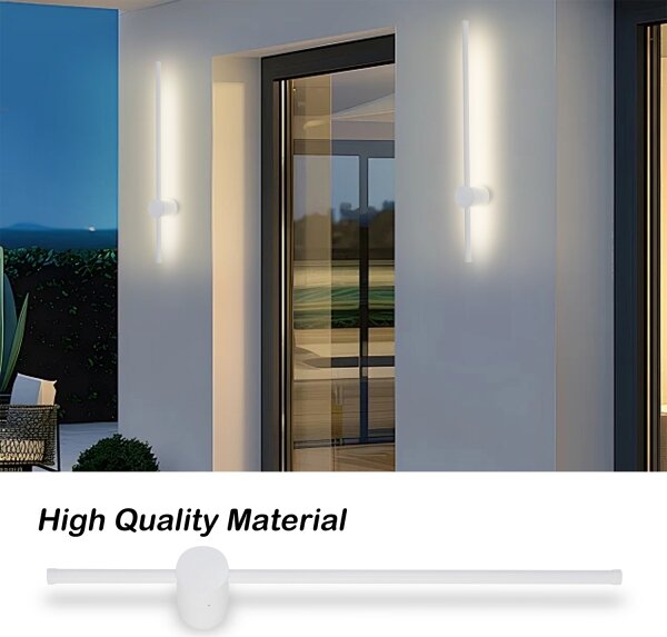Brilagi AURA Aplică de perete LED pentru exterior, 12W, 230V, 3000K, IP54, 65 cm, alb, CRI 90