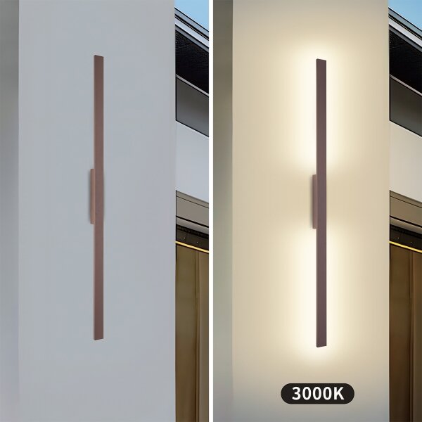 Brilagi - LUNA Aplică LED pentru exterior, 24 W, 230 V, 3000 K, IP65, 100 cm, maro, CRI 90