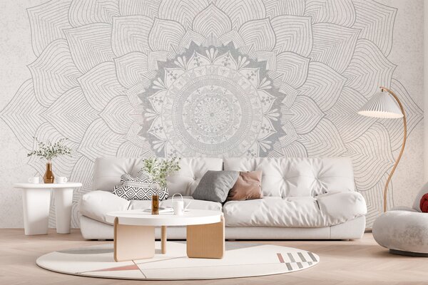 Tapet Mandala rotundă, tapet pentru spațiul de yoga sau pentru a armoniza spațiul personal. Mandala de, Fototapet Designer, w01088v2 : Uwalls.ro