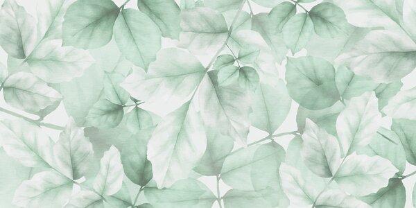 Tapet Tapet texturat cu frunze mari în nuanțe pastelate de verde, Fototapet Natură, Fototapet Frunze, w01090v3 : Uwalls.ro