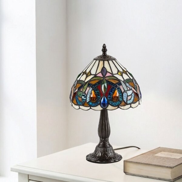 Brilagi - Lampă de masă Tiffany LUISA din vitralii 1xE14/40W/230V