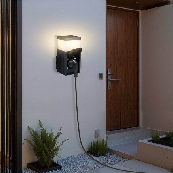 Brilagi - Lampă de exterior cu priză SCHUKO PILLAR 1xG9/11W/230V IP44 antracit