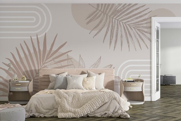 Fototapet Elemente de design minimalist inspirate din natură, Fototapet tropice, Fototapet populare, w01601 - Tapeko.ro