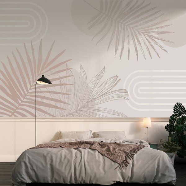 Fototapet Elemente de design minimalist inspirate din natură, Fototapet tropice, Fototapet populare, w01601 - Tapeko.ro