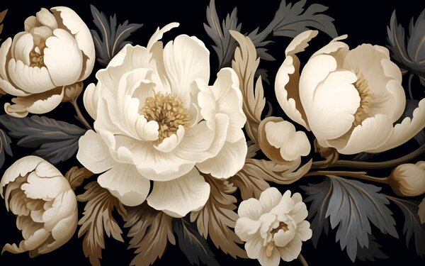 Fototapet Un model floral elegant, în culori delicate, Fototapet natură, Fototapet populare, w01109 - Tapeko.ro
