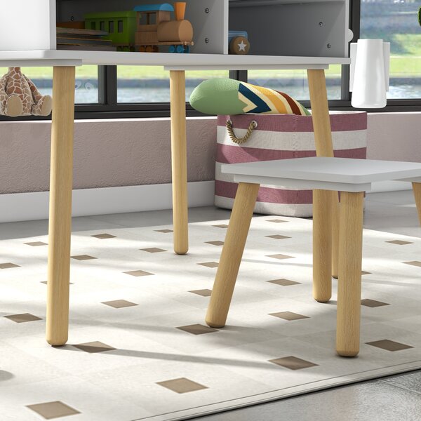 HOMCOM Set de Masă și Scaun pentru Copii, Masă de Activități pentru Copii Mici 3 în 1 cu Tablă de Construcție, 87x45x59.5 cm, Alb | Aosom Romania