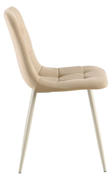 Scaun TED, bej/negru, stofa catifelata/metal, 46x54x88 cm