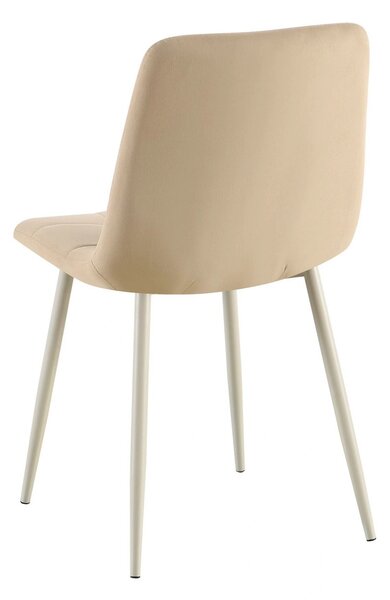 Scaun TED, bej/negru, stofa catifelata/metal, 46x54x88 cm